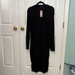 Boohoo Classic Black Long Sleeve Dress